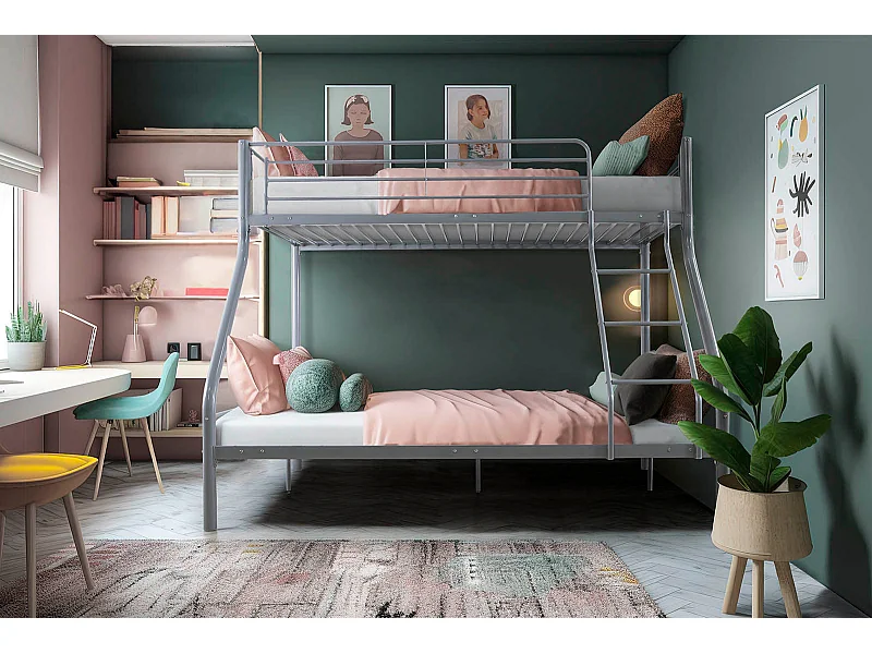 Litera de Matrimonio Metalica Gris