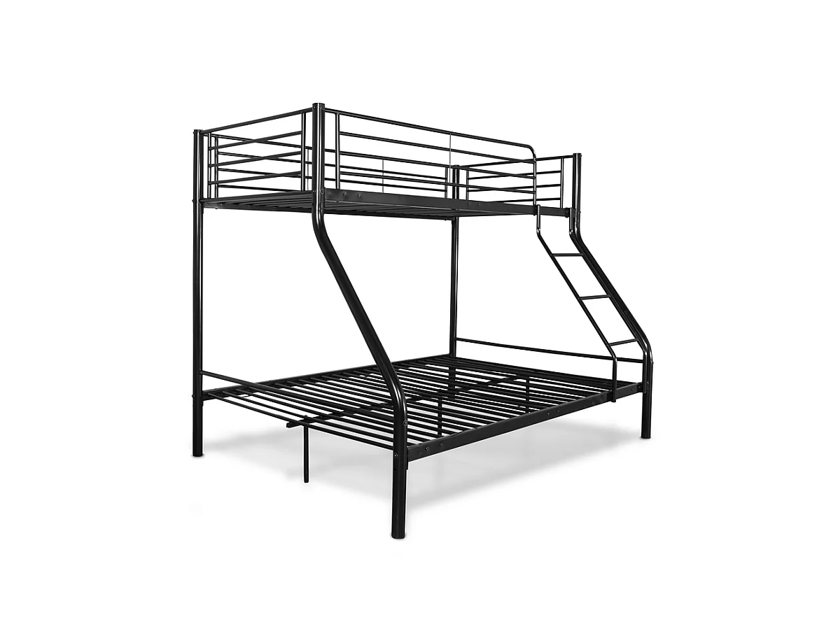 Beliche duplo e solteiro de metal para 3 pessoas, preto