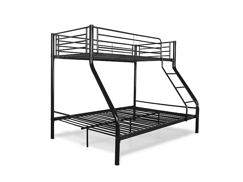 Litera matrimonial e individual metálica para 3 personas color negro