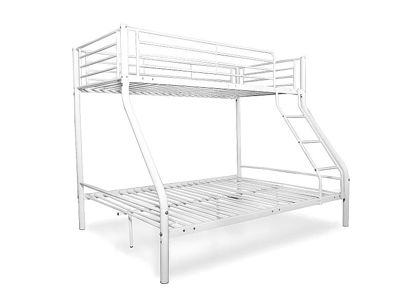 Beliche duplo e solteiro de metal para 3 pessoas, branco