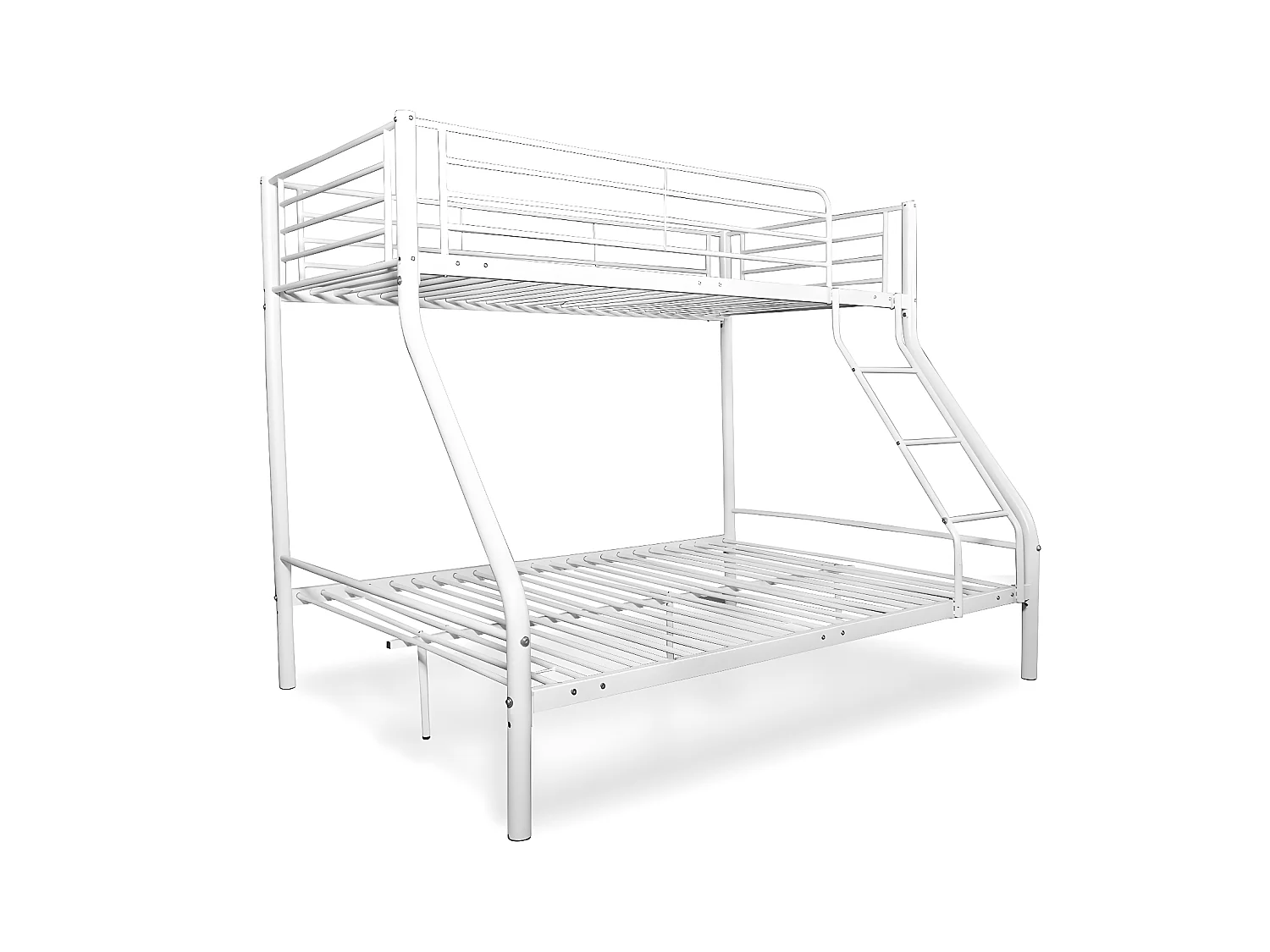 Beliche duplo e solteiro de metal para 3 pessoas, branco