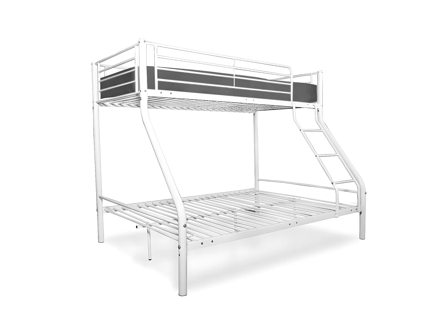 Beliche duplo e solteiro de metal para 3 pessoas, branco