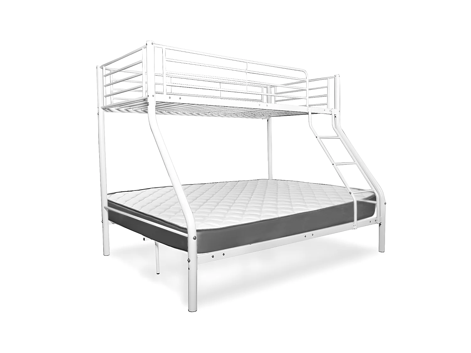 Beliche duplo e solteiro de metal para 3 pessoas, branco