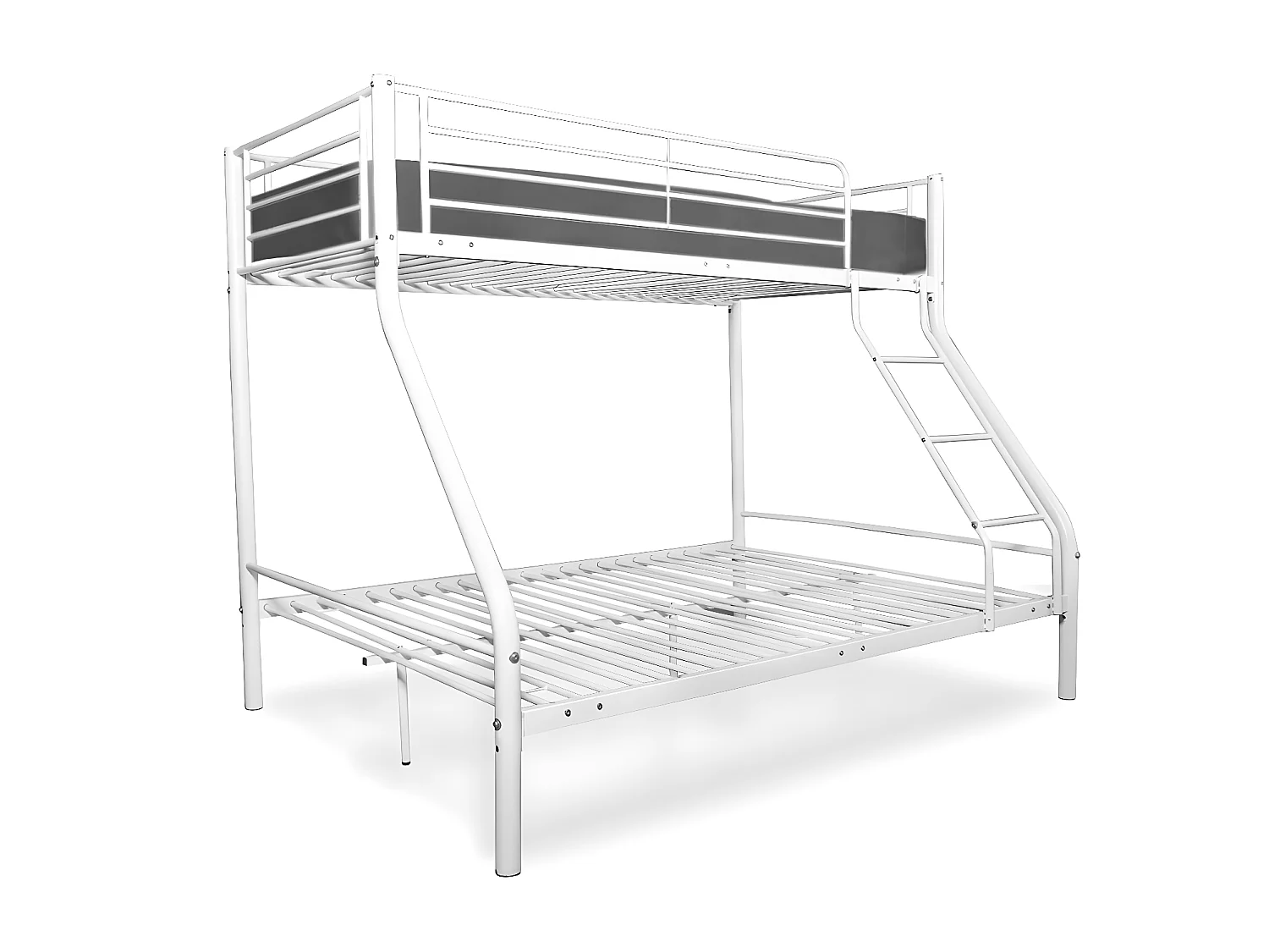 Litera matrimonial e individual metálica para 3 personas color blanco