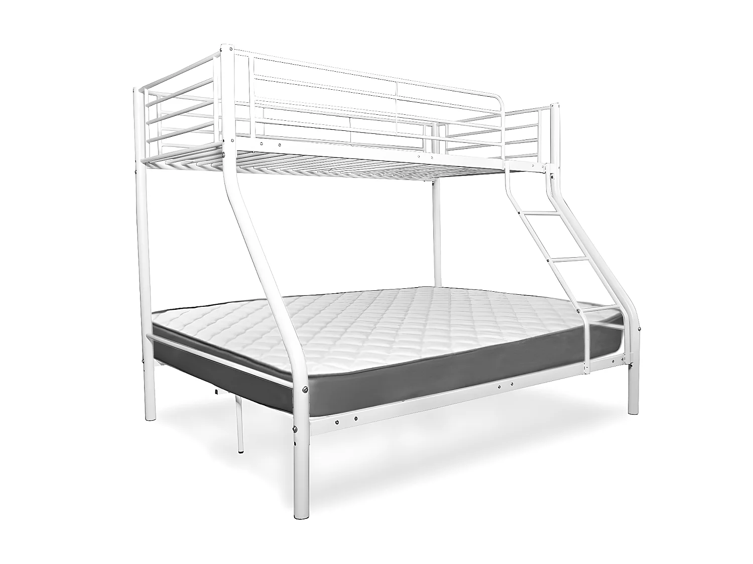 Litera matrimonial e individual metálica para 3 personas color blanco