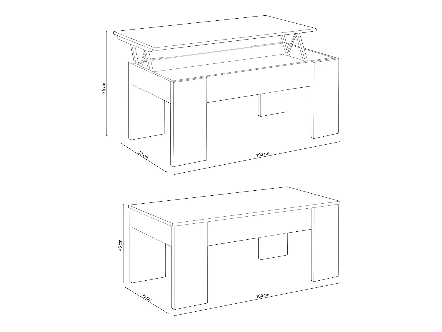Mesa de centro elevatória Elise branca, sua combinação de funcionalidade e design ideal para sua casa