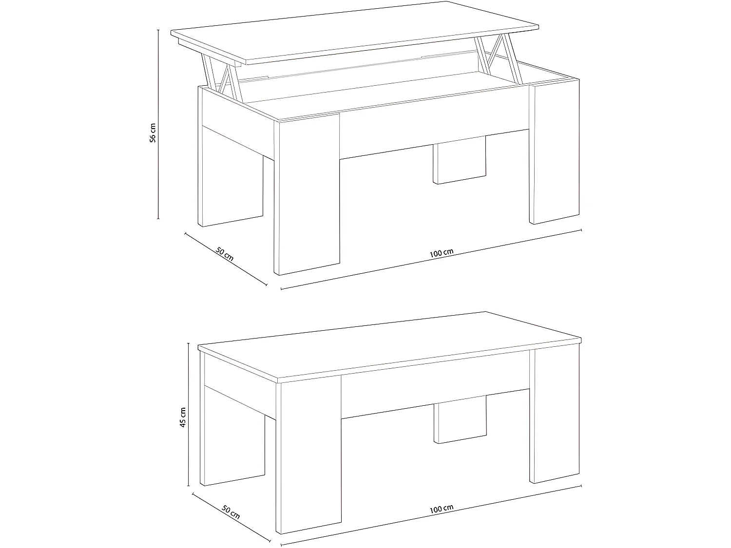 Mesa de centro elevatória Elise branca e cinza, sua combinação de funcionalidade e design ideal para sua casa