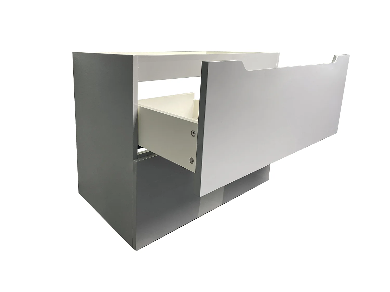 Meuble simple vasque suspendu - Gris - 80 cm - STEFANIE