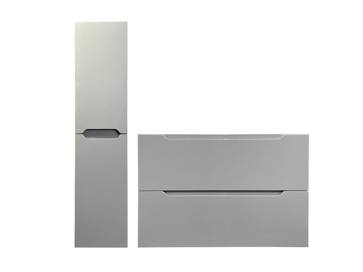 Waschbeckenunterschrank hängend mit Einzelwaschbecken & Badhochschrank - 80 günstig online kaufen