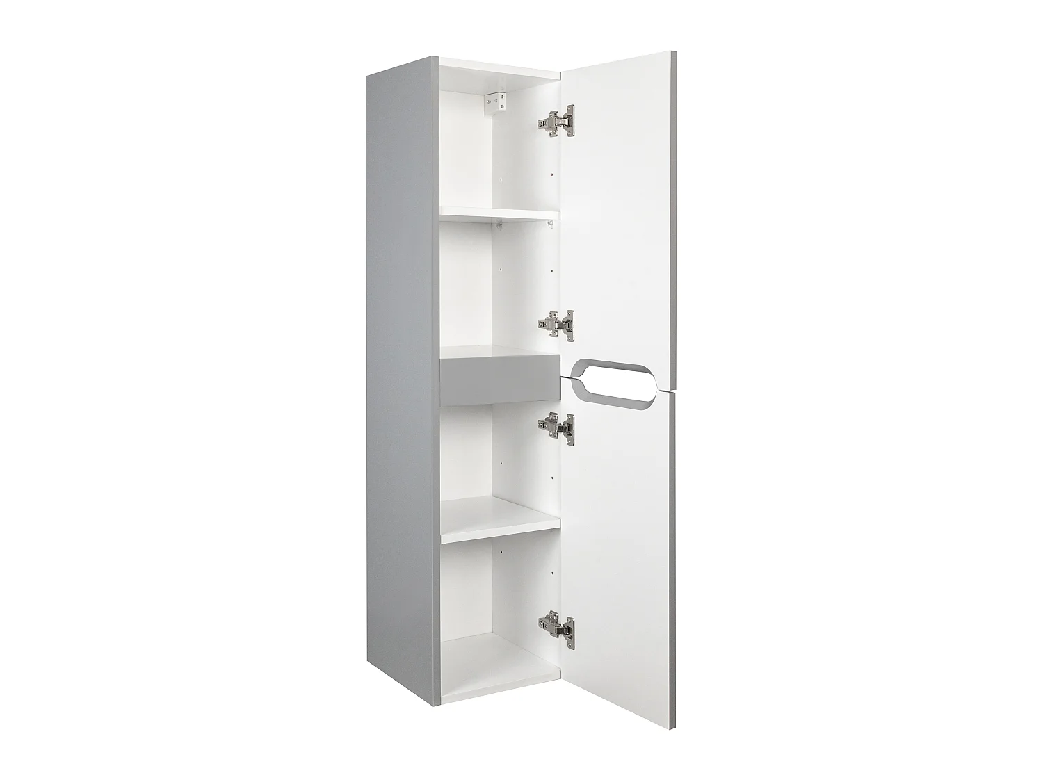 Hangmeubel enkele wastafel met kolom - Grijs - 80 cm - STEFANIE