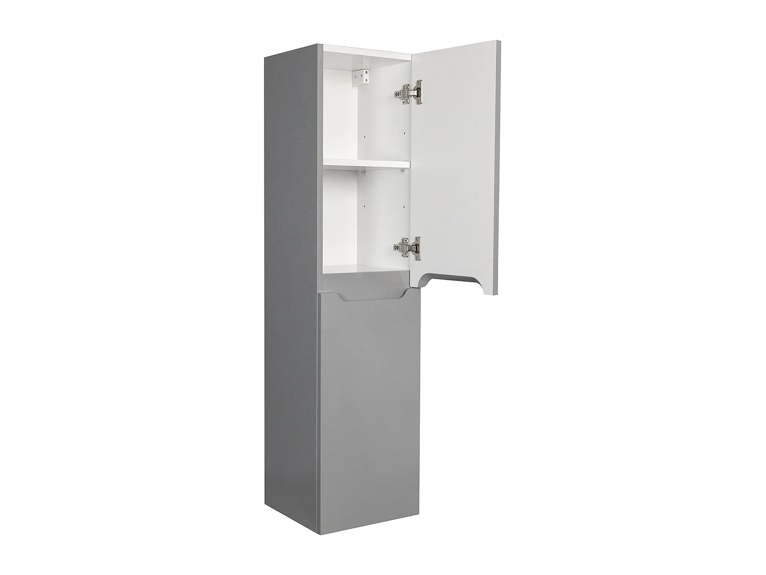 Hangmeubel enkele wastafel met kolom - Grijs - 80 cm - STEFANIE