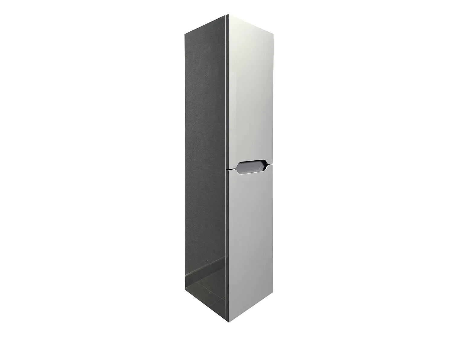 Mueble simple lavabo suspendido con columna - Gris - 80 cm - STEFANIE