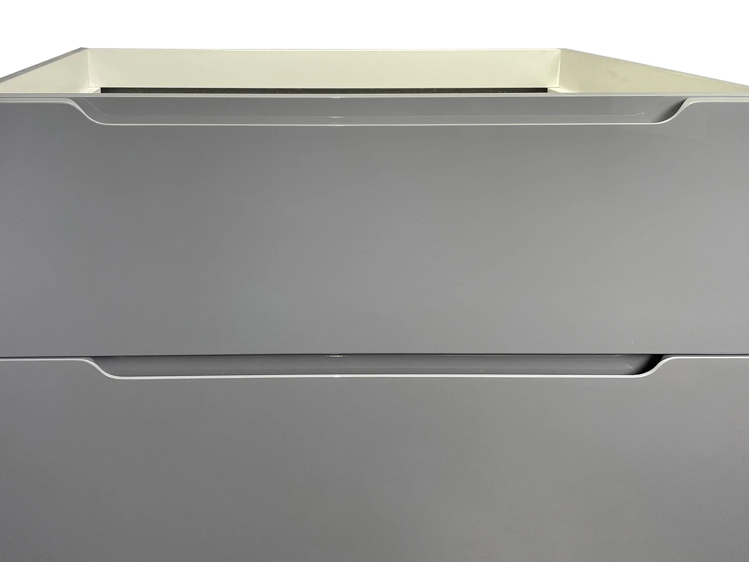 Mueble simple lavabo suspendido con columna - Gris - 80 cm - STEFANIE