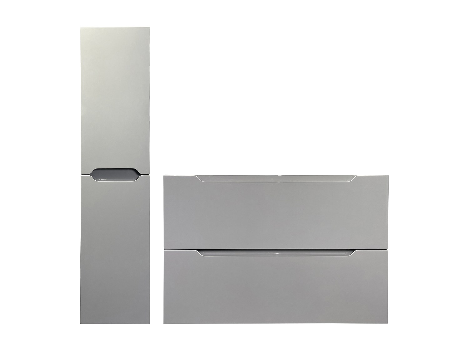 Waschbeckenunterschrank hängend mit Einzelwaschbecken & Badhochschrank - 80 günstig online kaufen