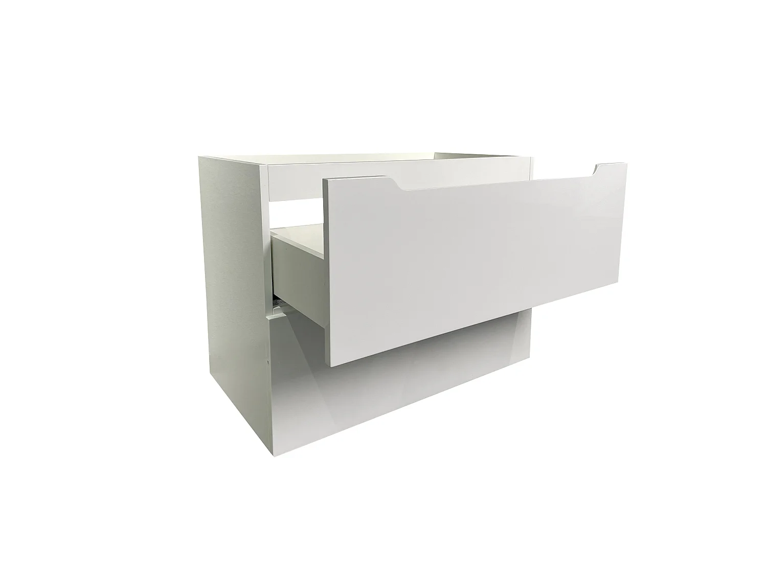 Meuble simple vasque suspendu avec colonne - Blanc - 80 cm - STEFANIE