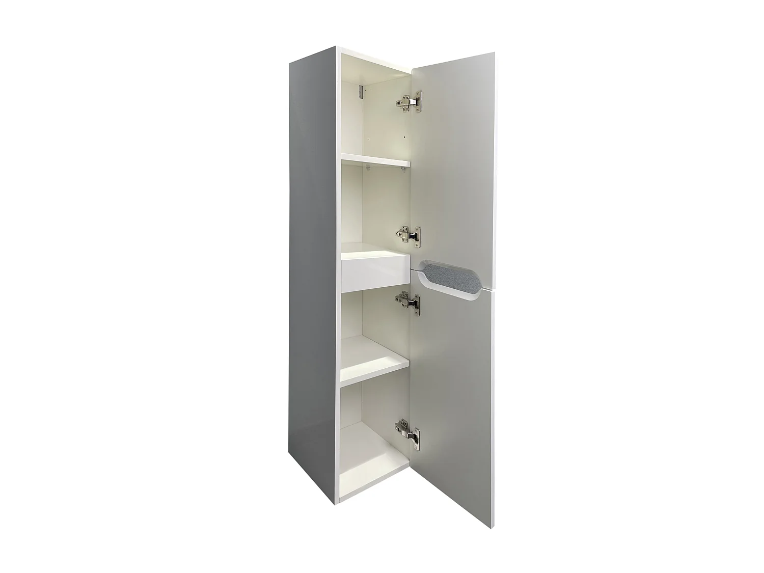 Meuble simple vasque suspendu avec colonne - Blanc - 80 cm - STEFANIE