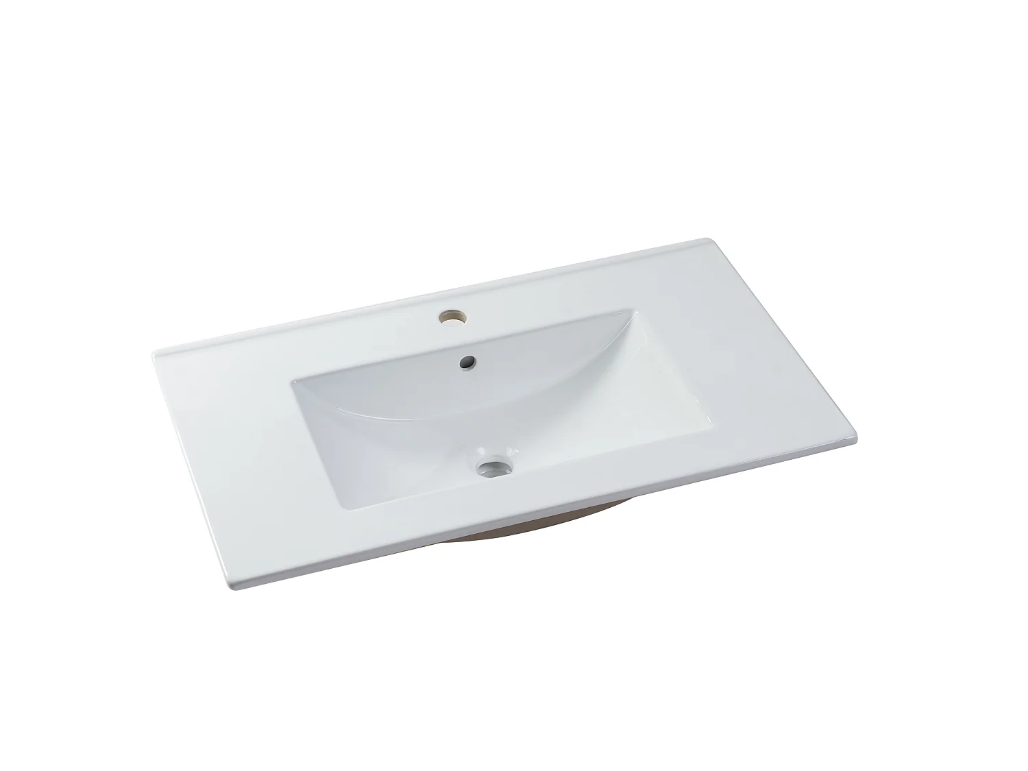 Meuble simple vasque suspendu avec colonne - Blanc - 80 cm - STEFANIE
