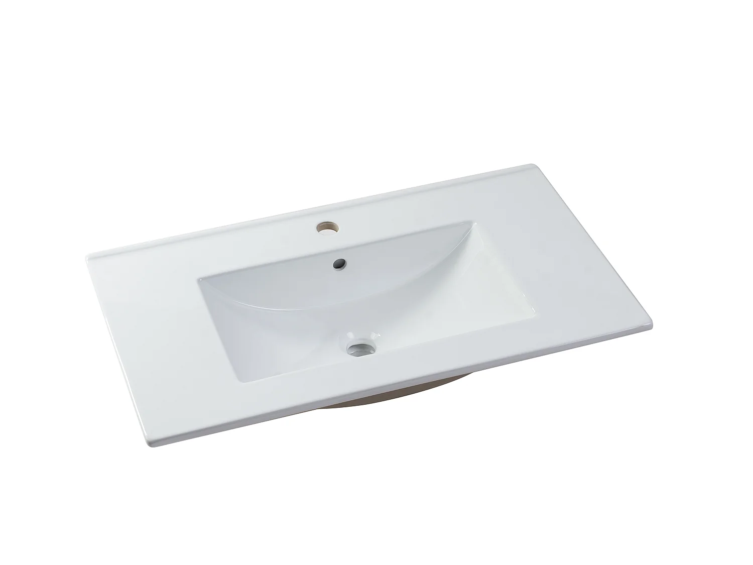 Meuble simple vasque suspendu avec colonne - Blanc - 80 cm - STEFANIE