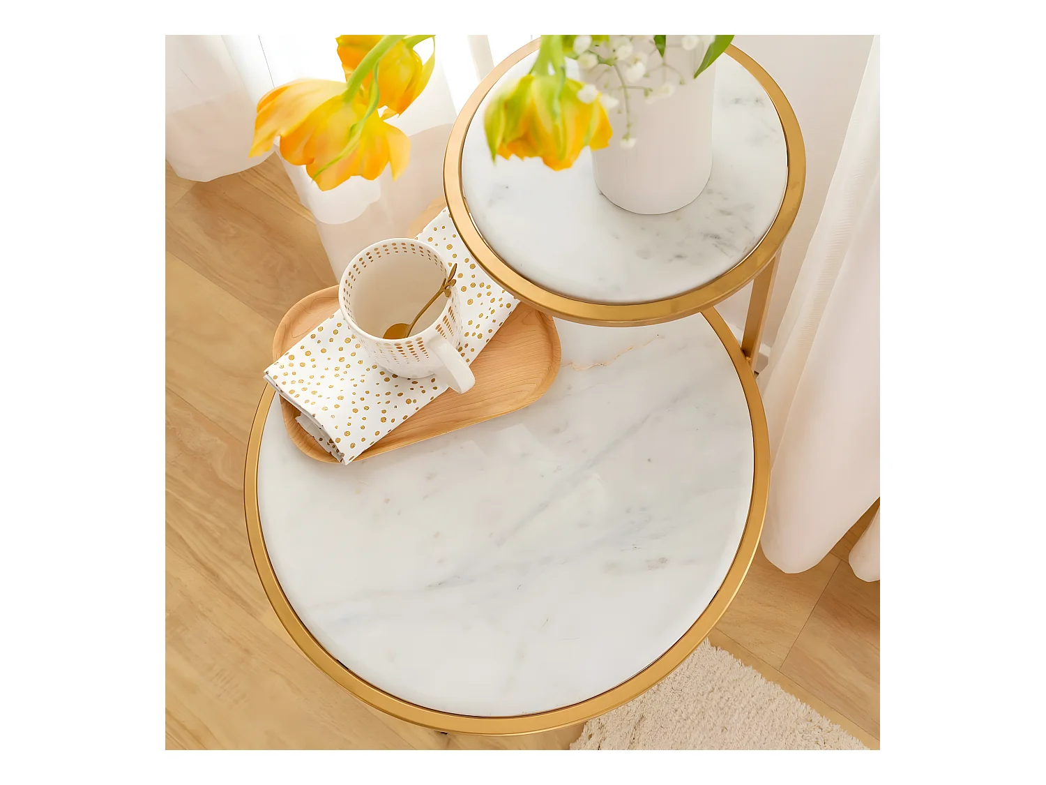 Bout de canapé en marbre Rosita