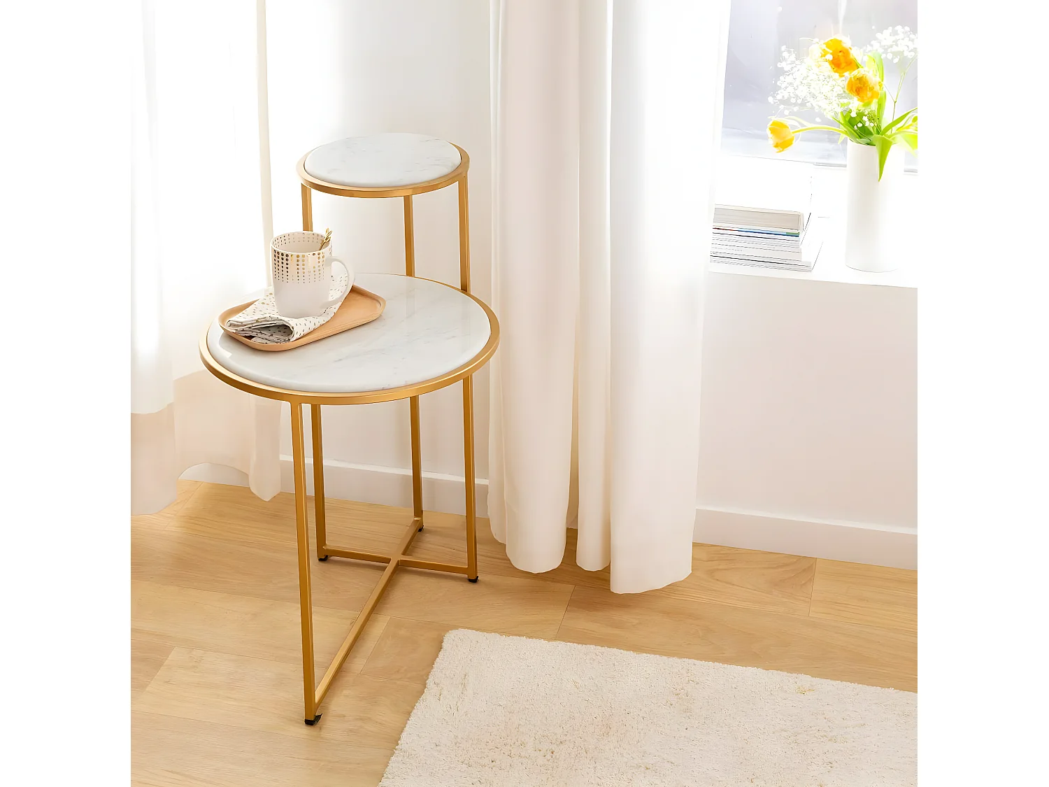 Bout de canapé en marbre Rosita