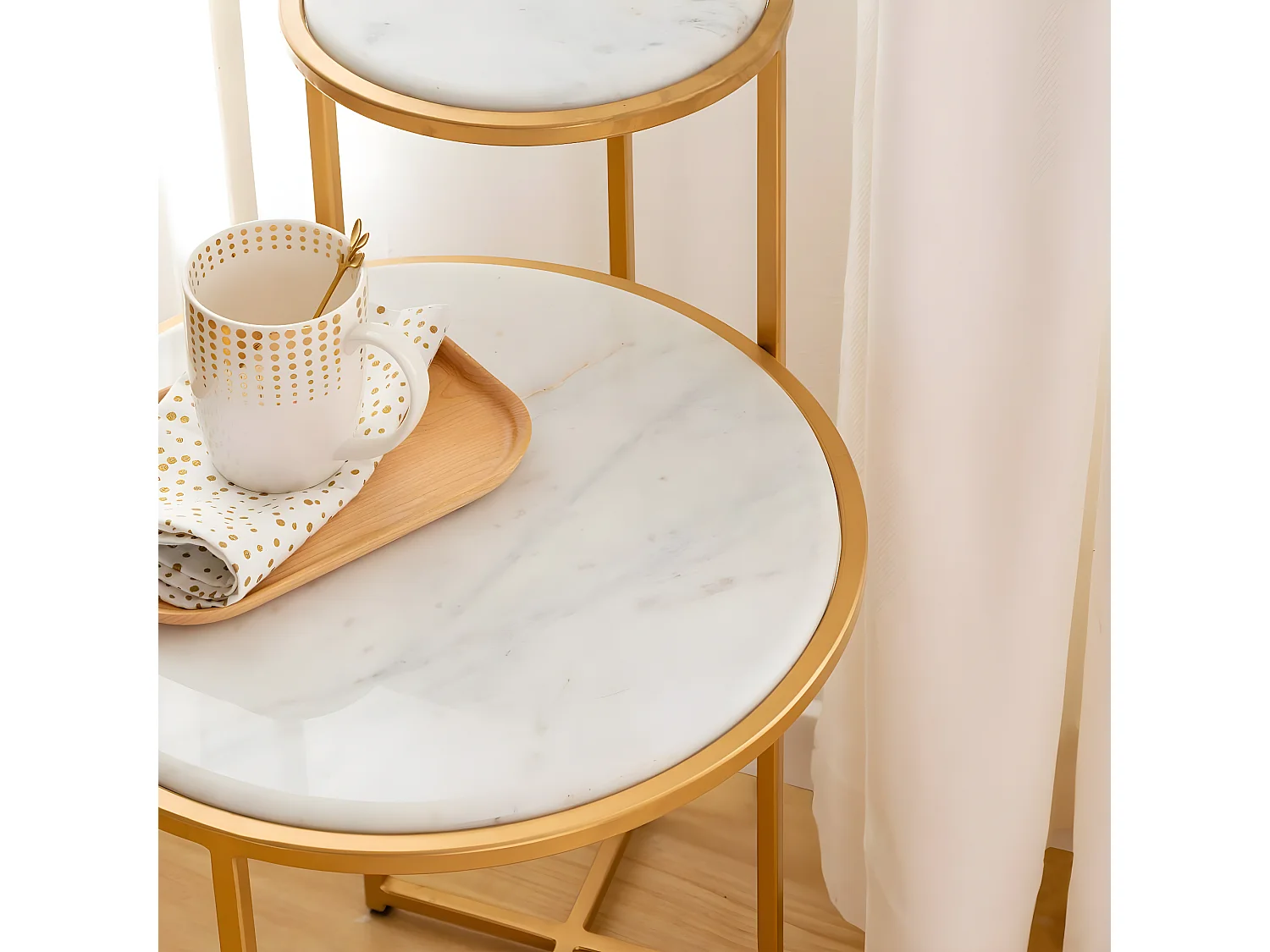 Bout de canapé en marbre Rosita