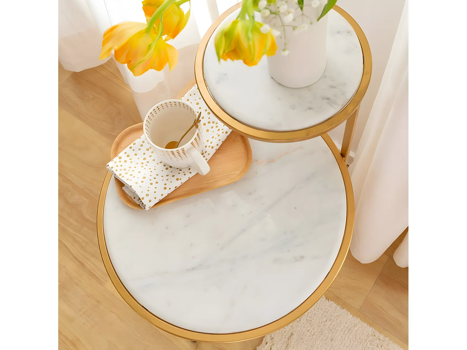 Bout de canapé en marbre Rosita