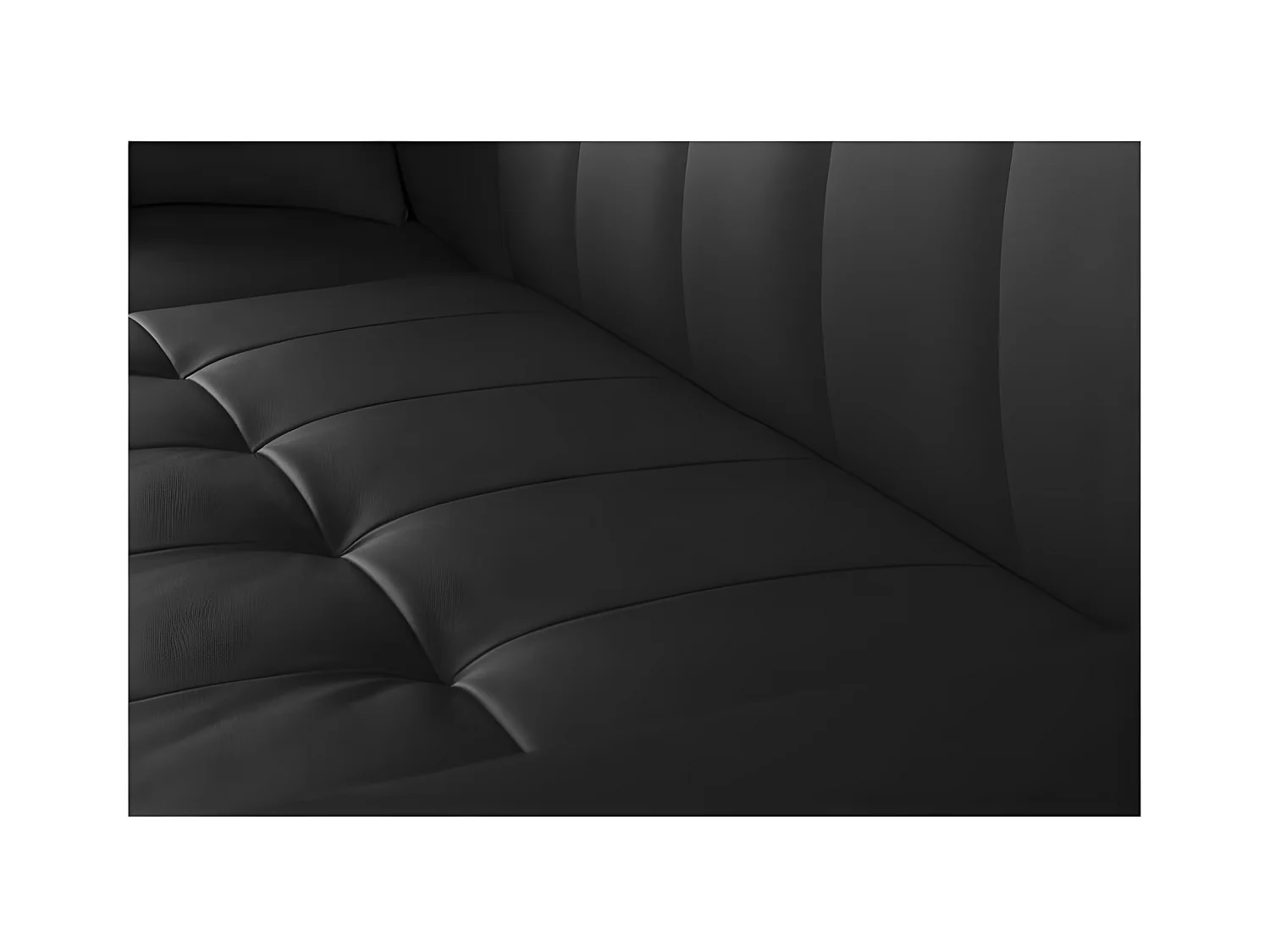 Divano ad angolo convertibile 3 posti con contenitore - Similpelle nera - Stile contemporaneo - L 235 x P 85 cm