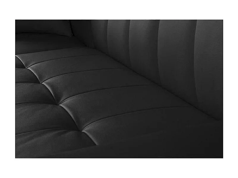 ROMAN Canape dangle reversible convertible 3 places + Coffre de rangement - Simili noir - Contemporain - L 235 x P 85 - 153 cm