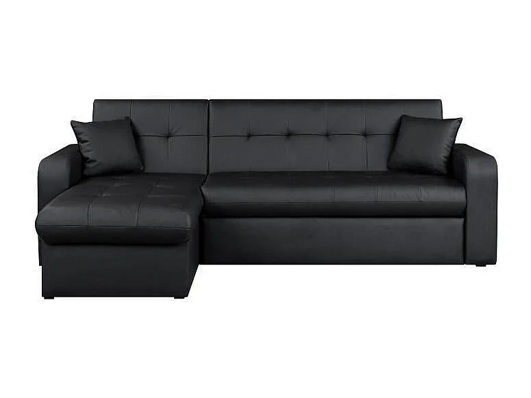 ROMAN Canape dangle reversible convertible 3 places + Coffre de rangement - Simili noir - Contemporain - L 235 x P 85 - 153 cm