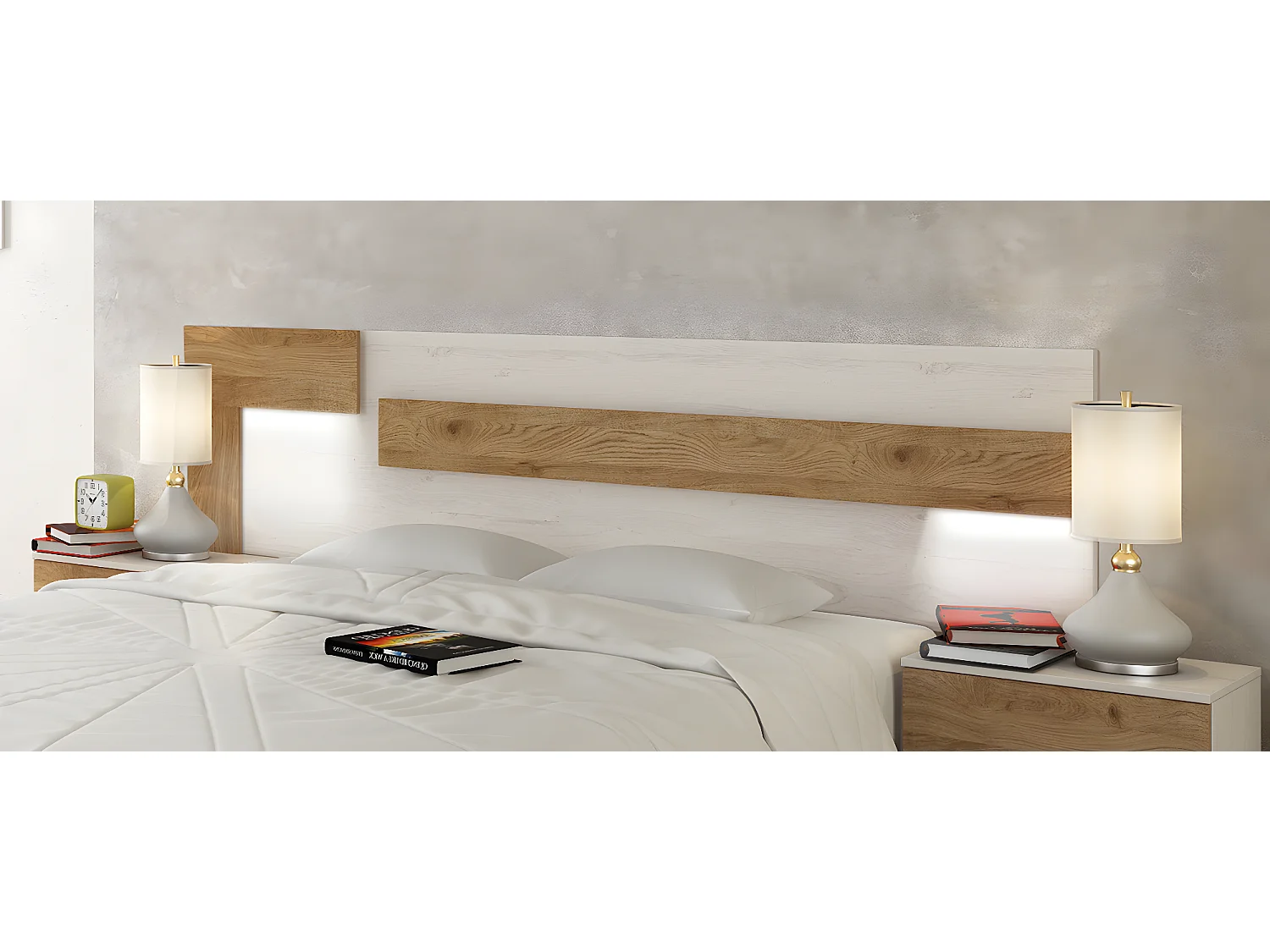 Table de chevet, table de nuit coloris andersen, blanc - Longueur 52 x Profondeur 34,80 x Hauteur 50 cm