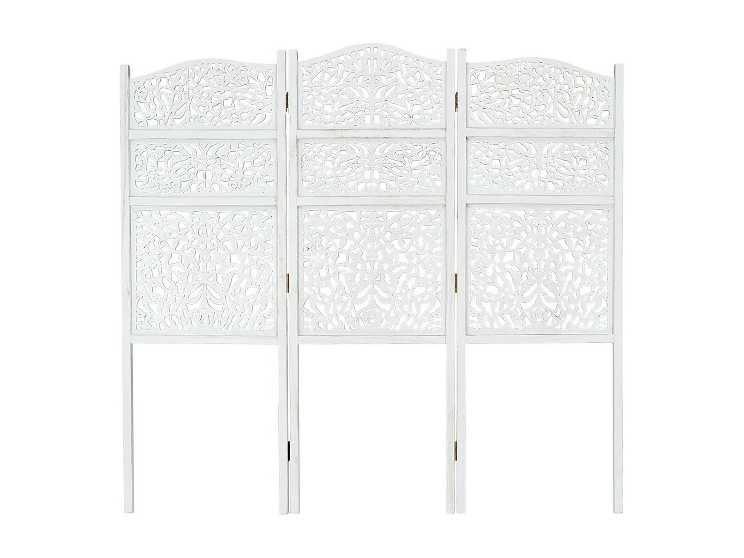 ROLNA - Tête de Lit Ajourée 140cm Bois de Paulownia Blanc