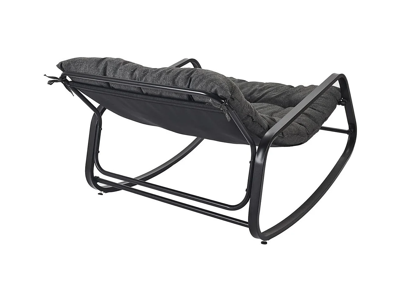 VIDIA - Fauteuil à Bascule Anthracite avec Coussin Capitonné