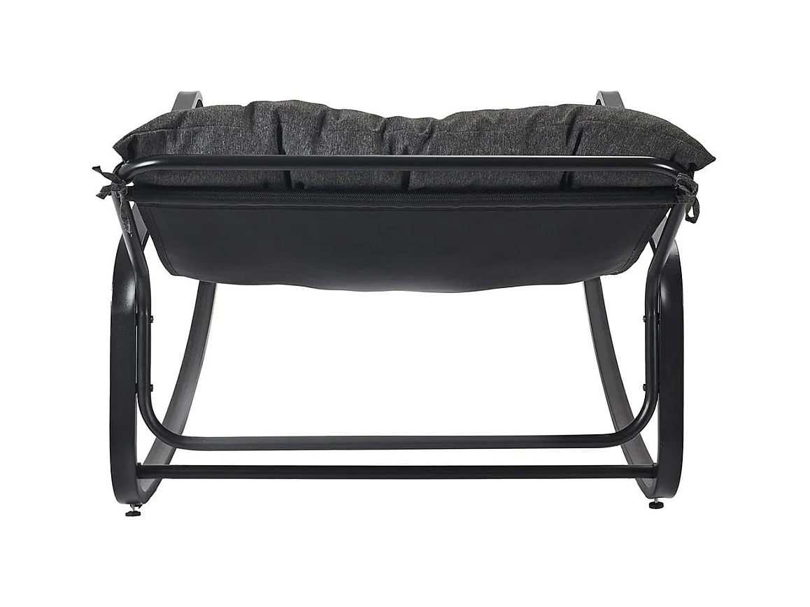 VIDIA - Fauteuil à Bascule Anthracite avec Coussin Capitonné