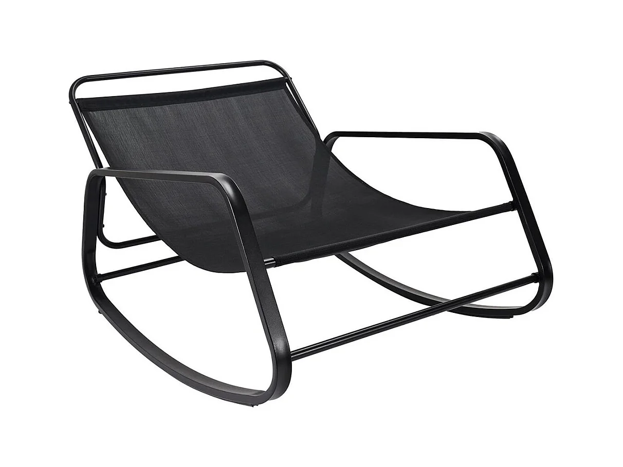 VIDIA - Fauteuil à Bascule Anthracite avec Coussin Capitonné