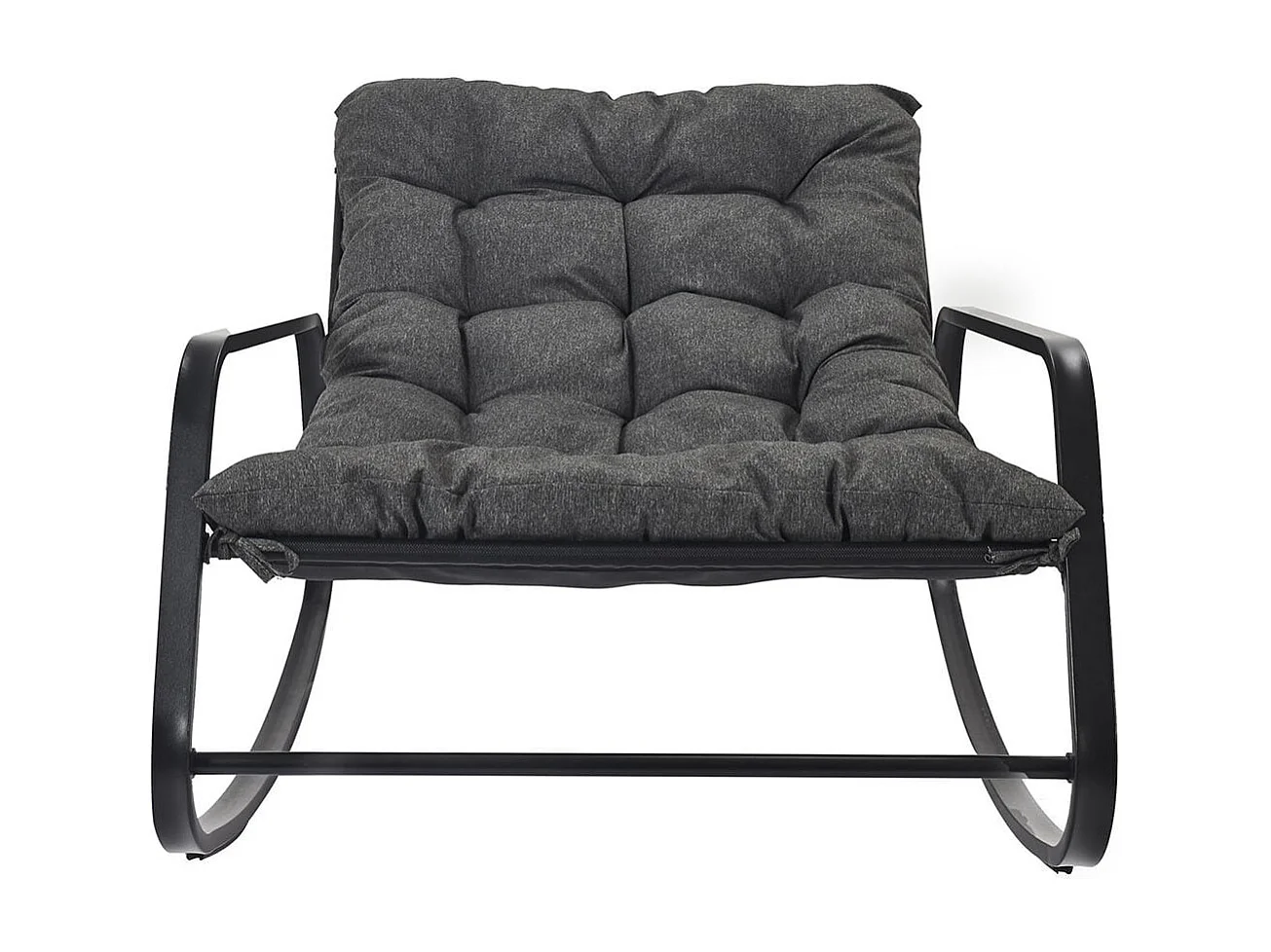 VIDIA - Fauteuil à Bascule Anthracite avec Coussin Capitonné