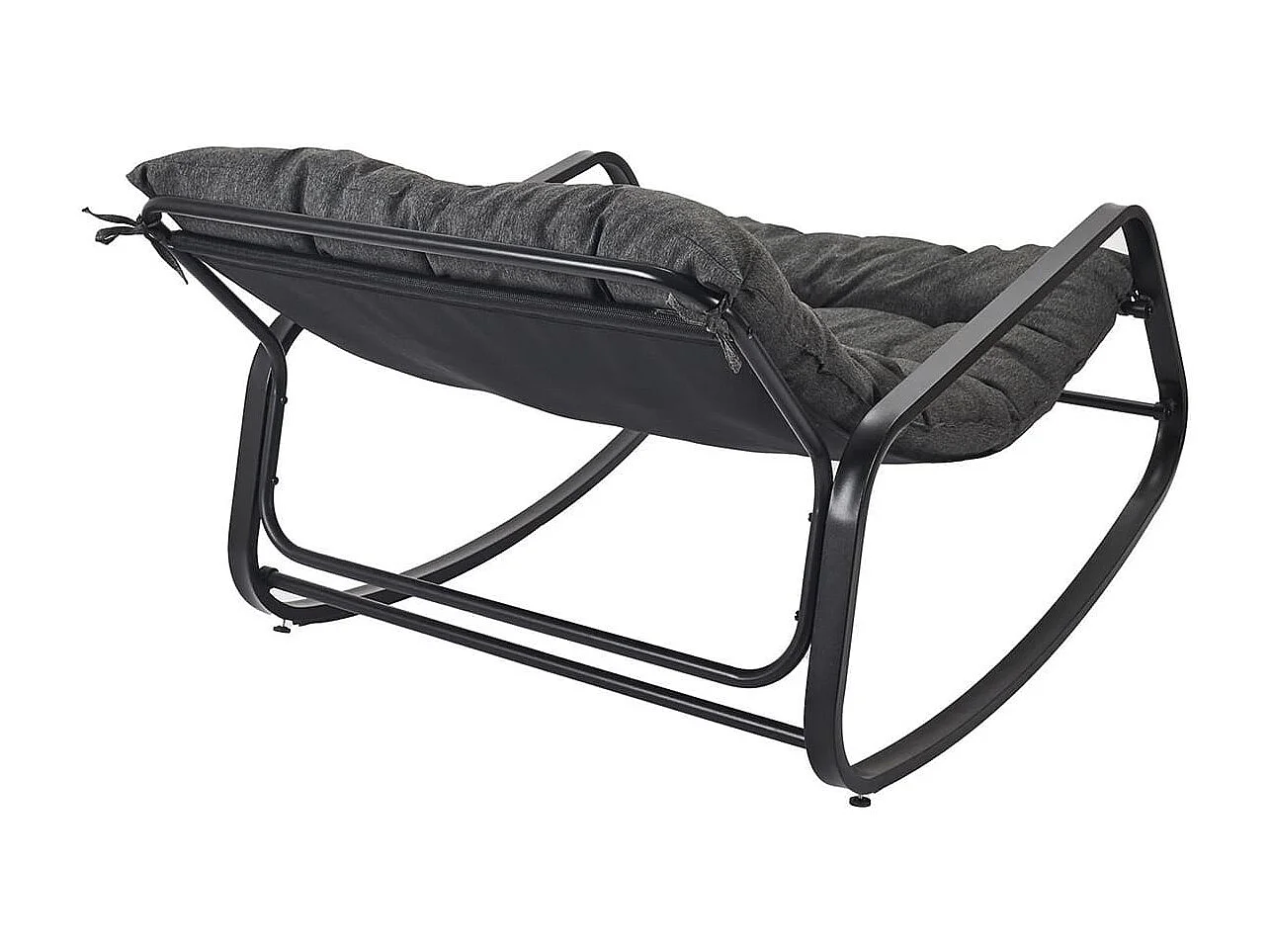 VIDIA - Fauteuil à Bascule Anthracite avec Coussin Capitonné