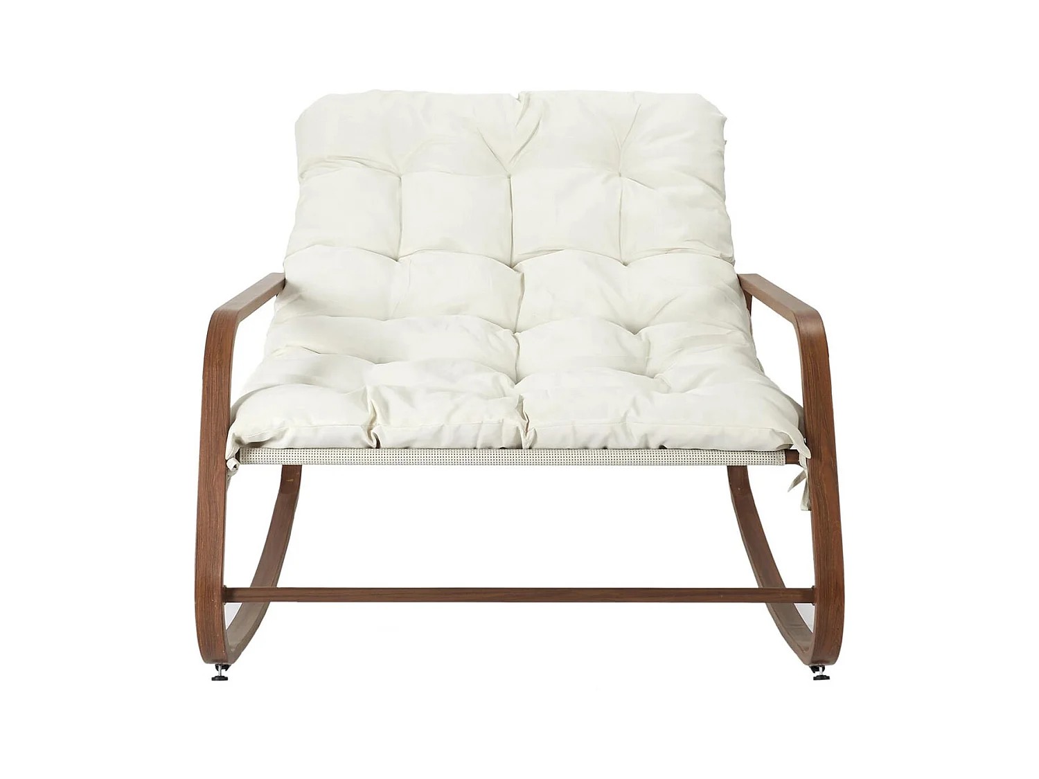 VIDIA - Fauteuil à Bascule Effet Bois avec Coussin Capitonné