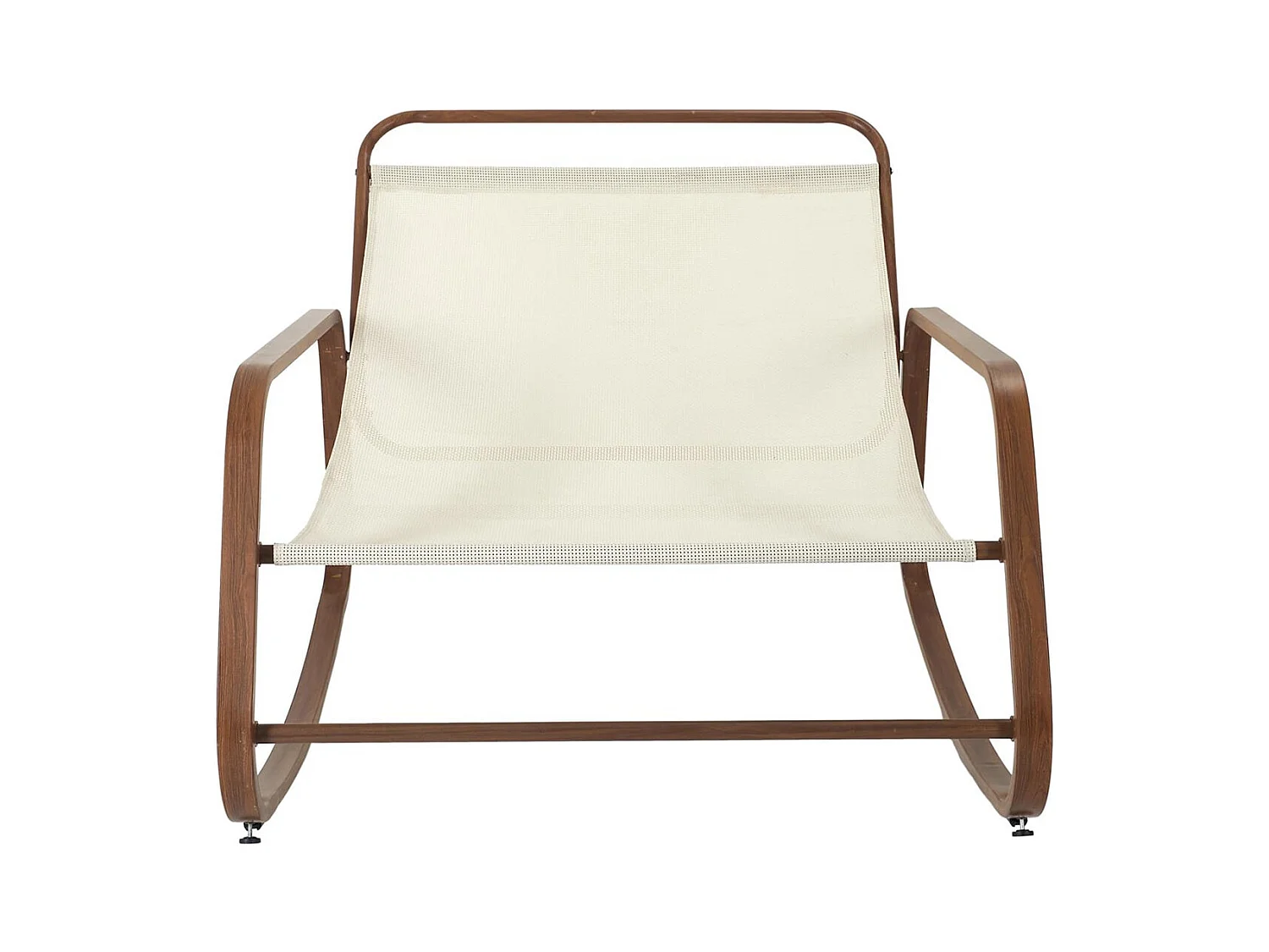 VIDIA - Fauteuil à Bascule Effet Bois avec Coussin Capitonné