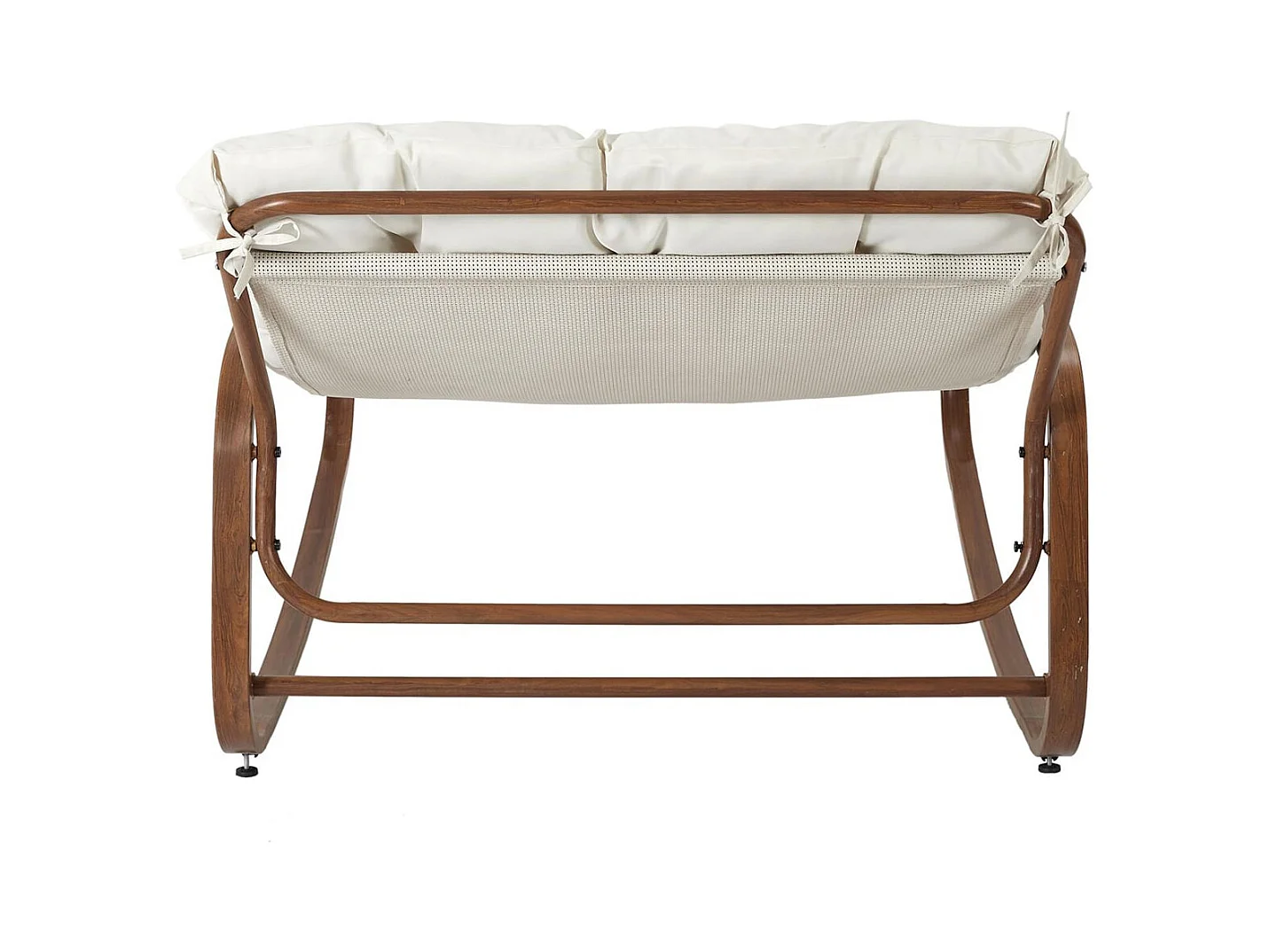 VIDIA - Fauteuil à Bascule Effet Bois avec Coussin Capitonné