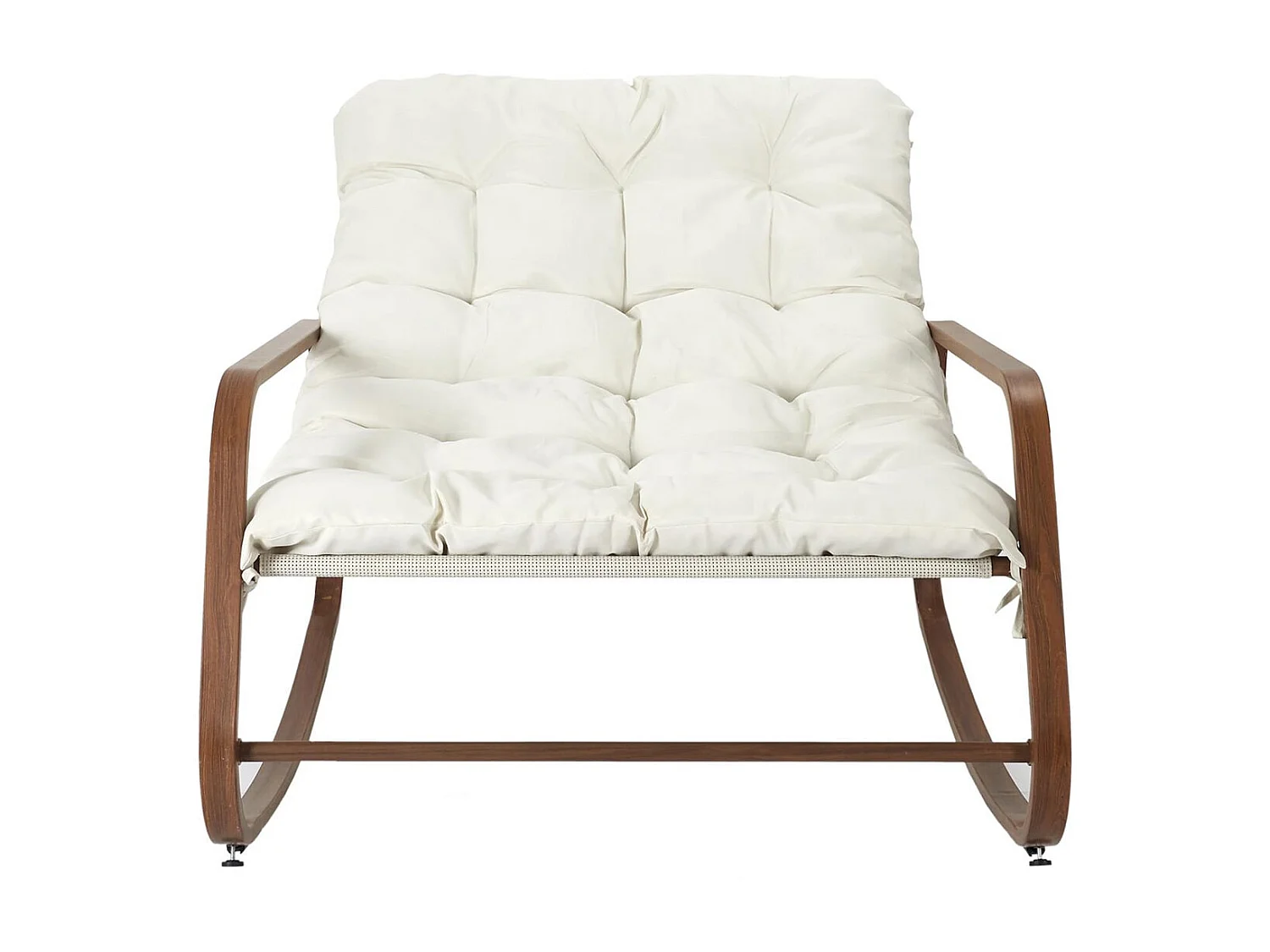 VIDIA - Fauteuil à Bascule Effet Bois avec Coussin Capitonné