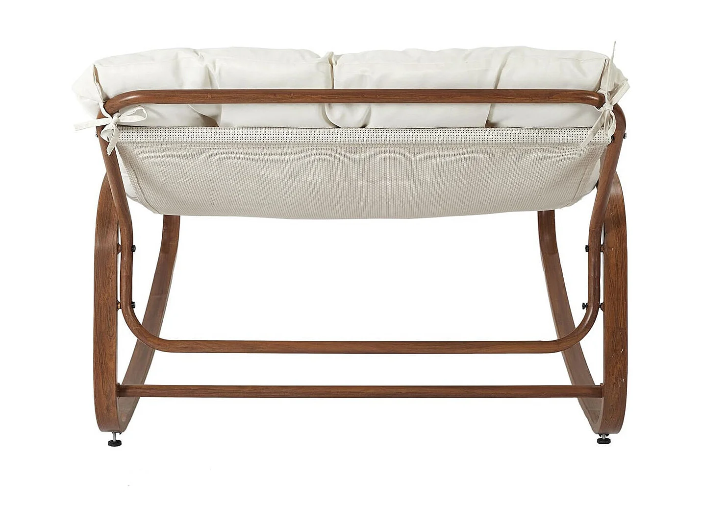 VIDIA - Fauteuil à Bascule Effet Bois avec Coussin Capitonné