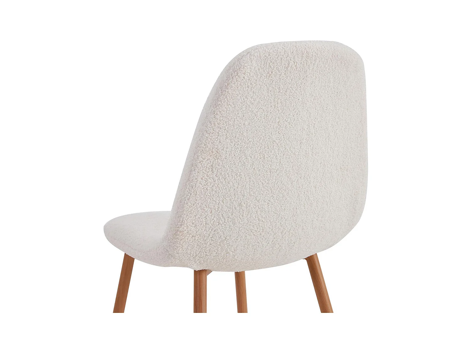 FJARD - Lot de 6 Chaises Blanches Tissu Bouclettes