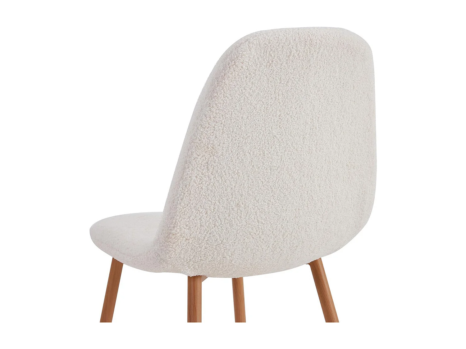 FJARD - Lot de 6 Chaises Blanches Tissu Bouclettes