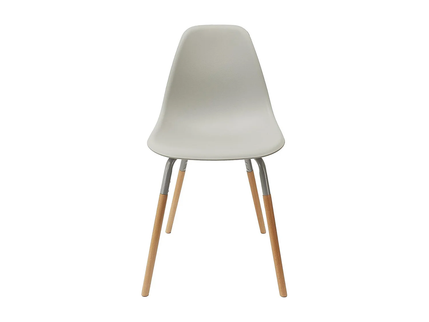 FLUK - Lot de 2 Chaises Polypropylène Gris et Bois