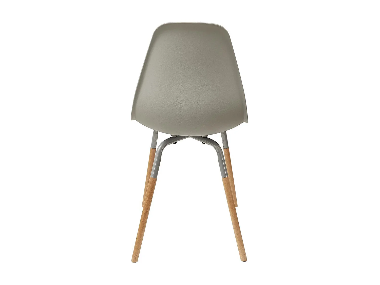 FLUK - Lot de 2 Chaises Polypropylène Gris et Bois