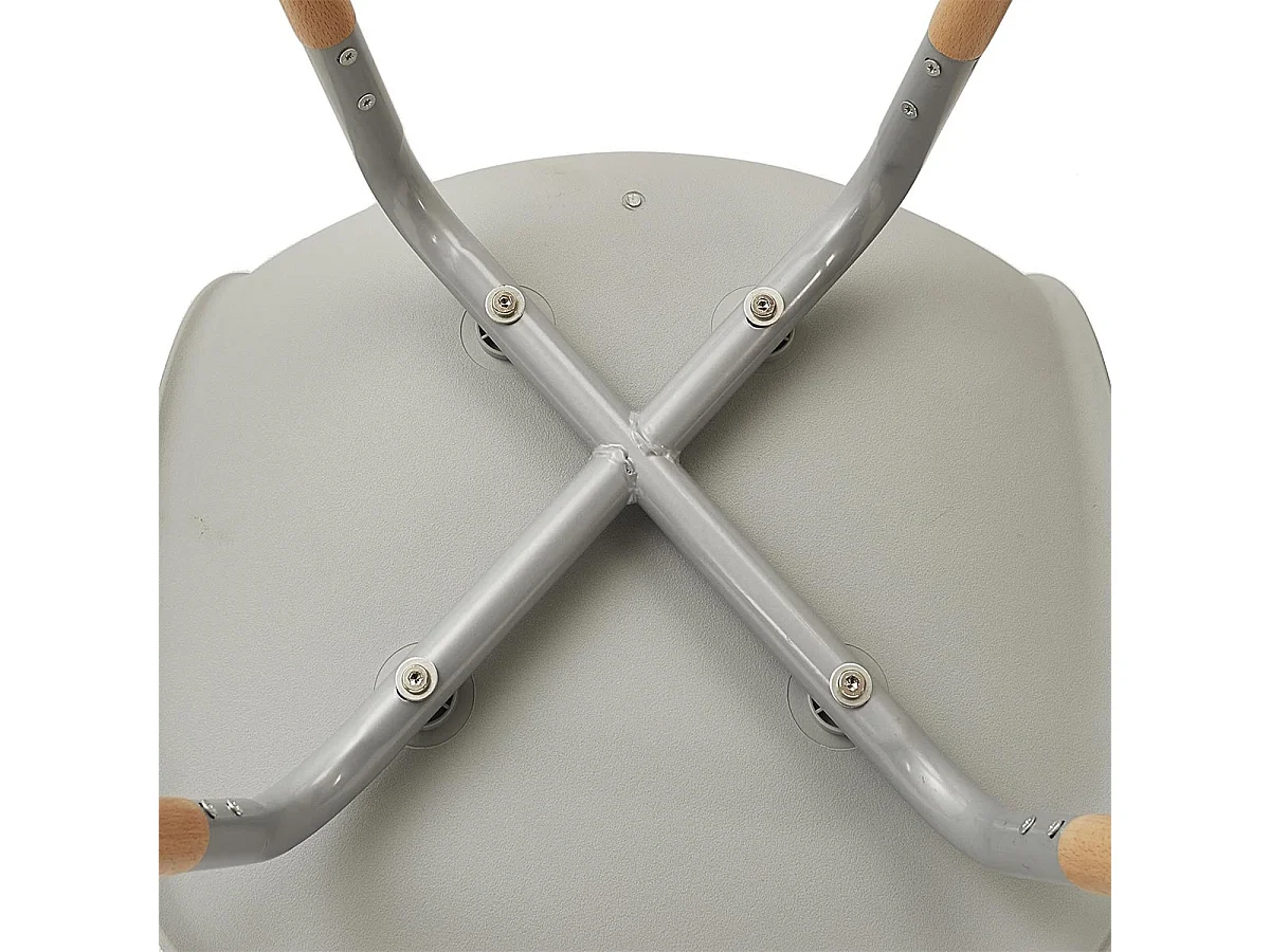 FLUK - Lot de 2 Chaises Polypropylène Gris et Bois