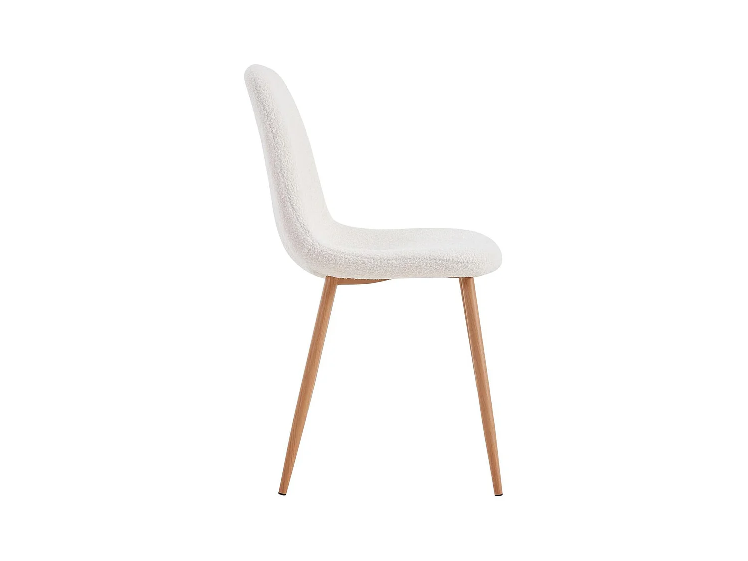 FJARD - Lot de 2 Chaises Blanches Tissu Bouclettes