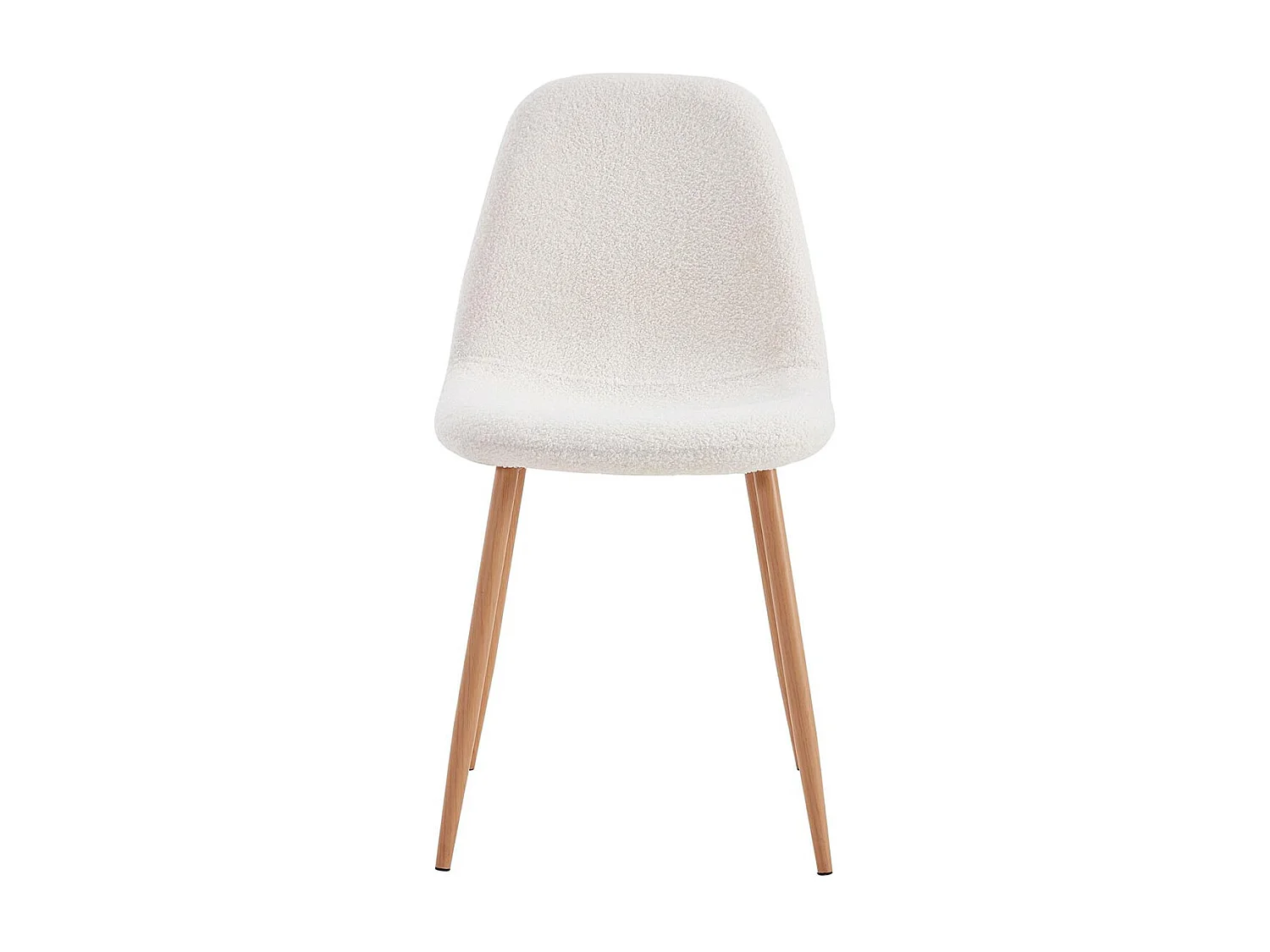 FJARD - Lot de 2 Chaises Blanches Tissu Bouclettes