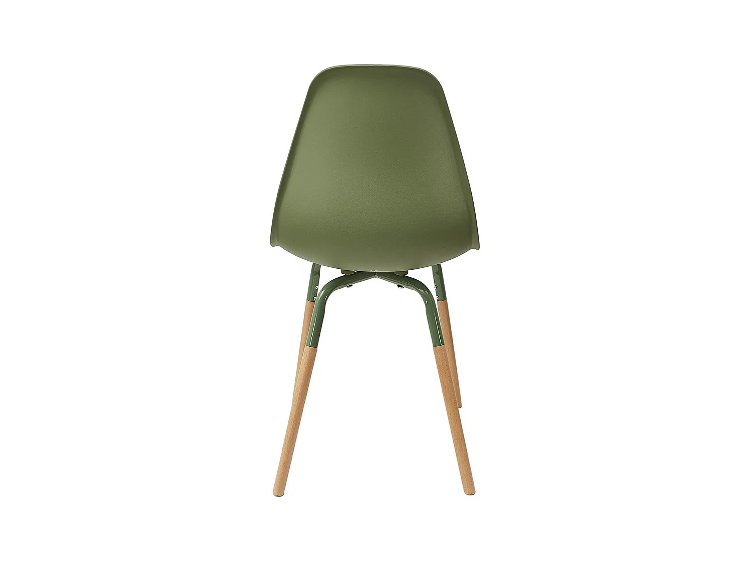 FLUK - Lot de 4 Chaises Polypropylène Vert et Bois