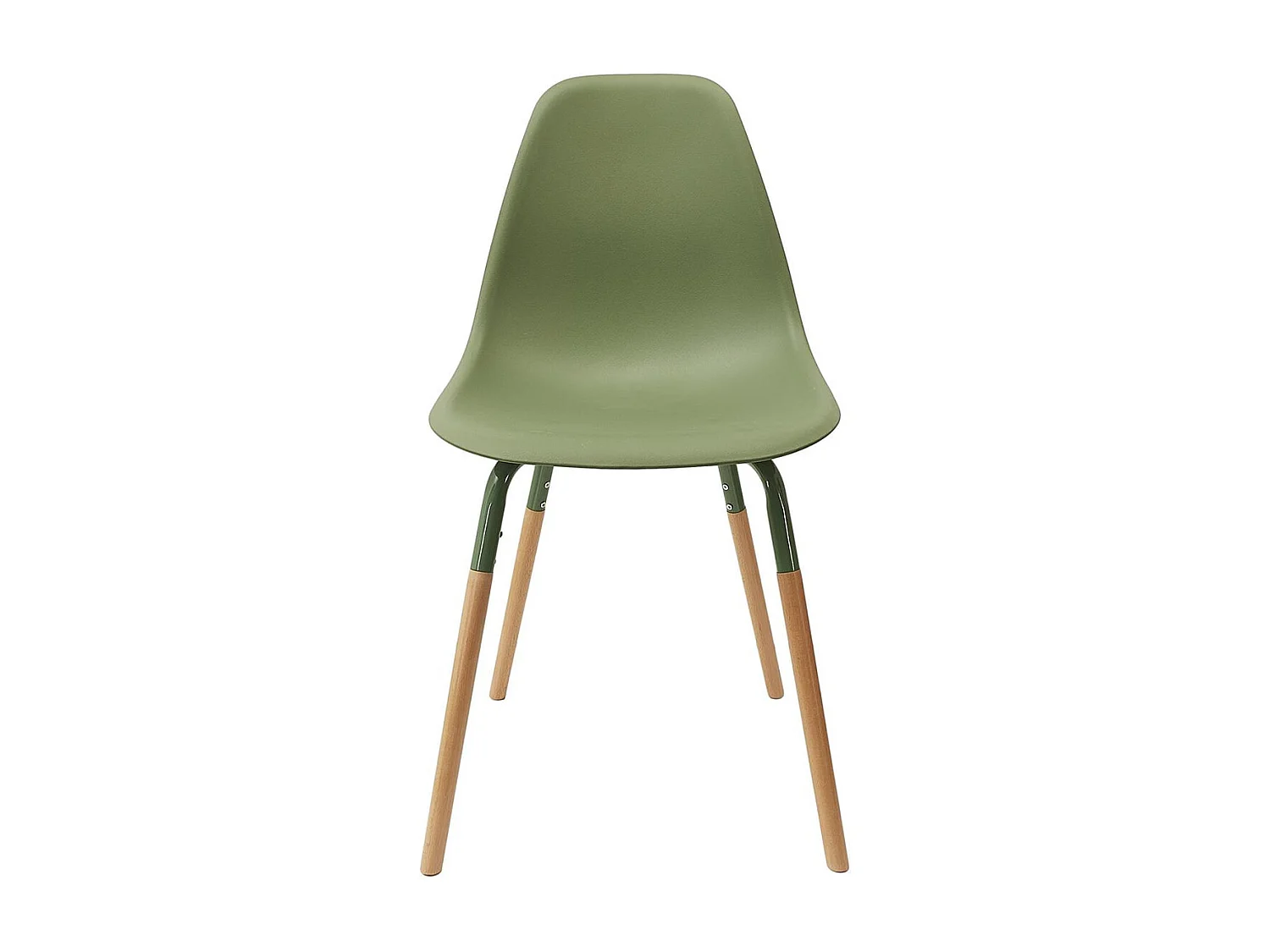 FLUK - Lot de 4 Chaises Polypropylène Vert et Bois